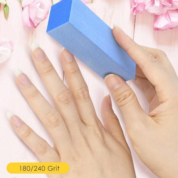 Nail Buffer Blocks, Fine Grit 180/240 Professional Salon Quality 3 Way Blue Buff - Picture 6 of 7
